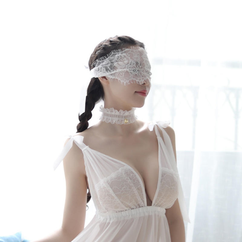 爆款性感蕾丝镂空情趣眼罩系带黑白两色情趣眼罩多少钱