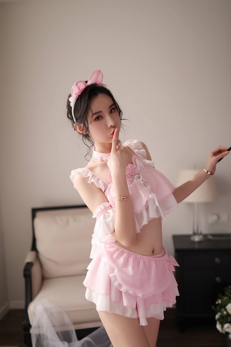 粉红兔女郎猫女性感情趣制服夜店诱惑套装