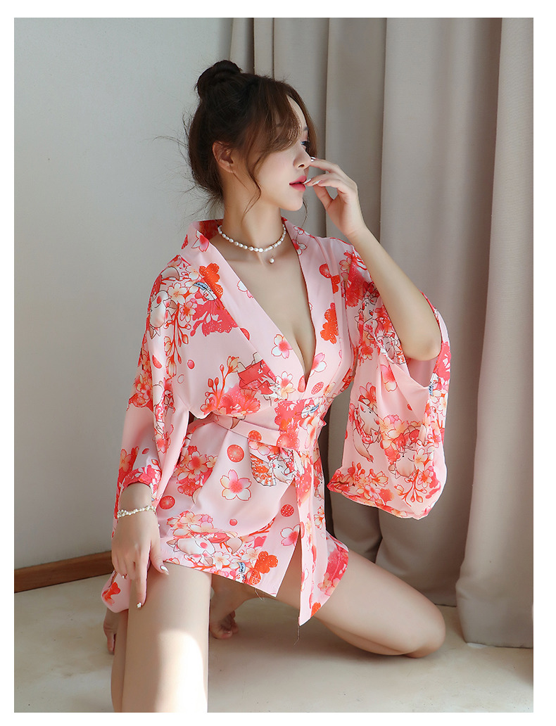 新款大喇叭衣袖设计日式和服性感诱惑情趣制服可爱俏皮角色扮演宫廷绑带套装